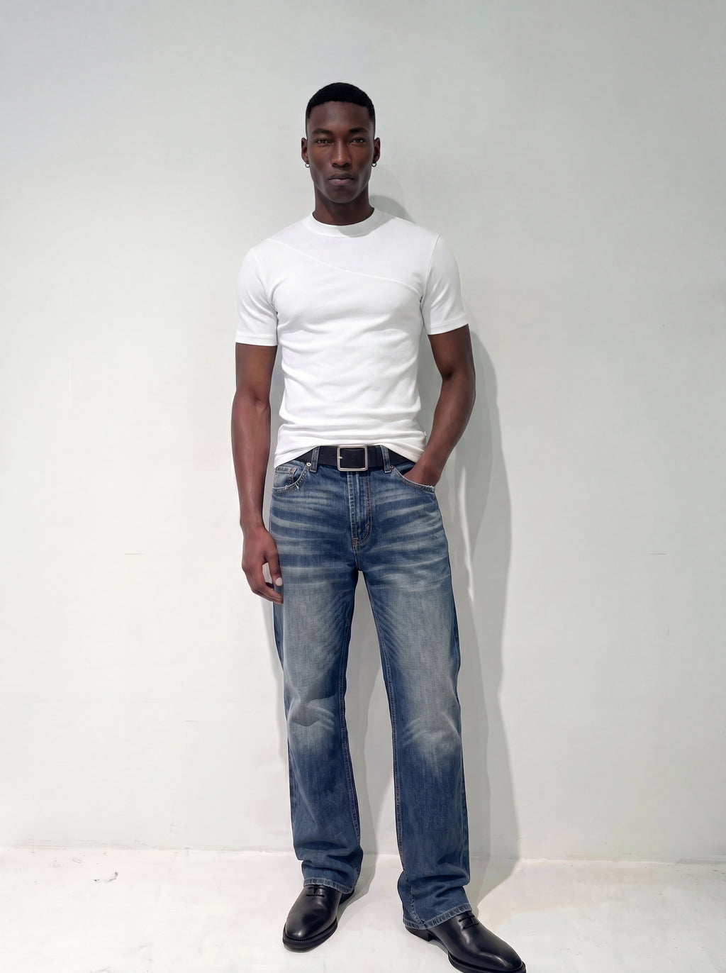 Faded Indigo Straight Leg Denim