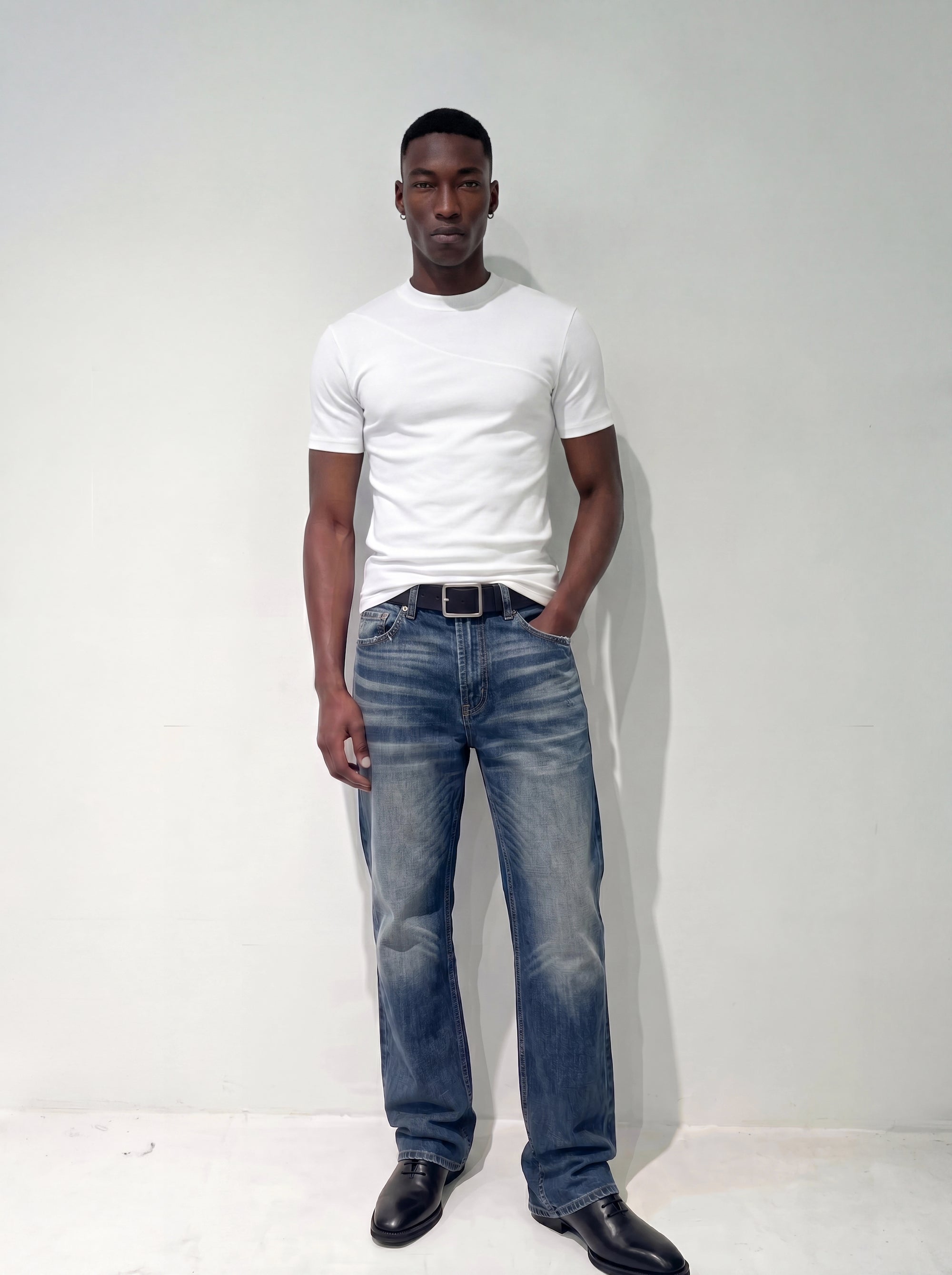 Faded Indigo Straight Leg Denim