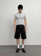 Ribbed Henley Contour T-Shirt