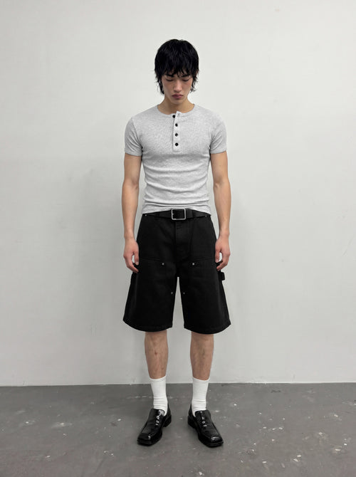 Ribbed Henley Contour T-Shirt