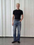 Faded Indigo Straight Leg Denim