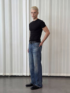 Faded Indigo Straight Leg Denim