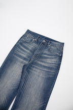 Faded Indigo Straight Leg Denim
