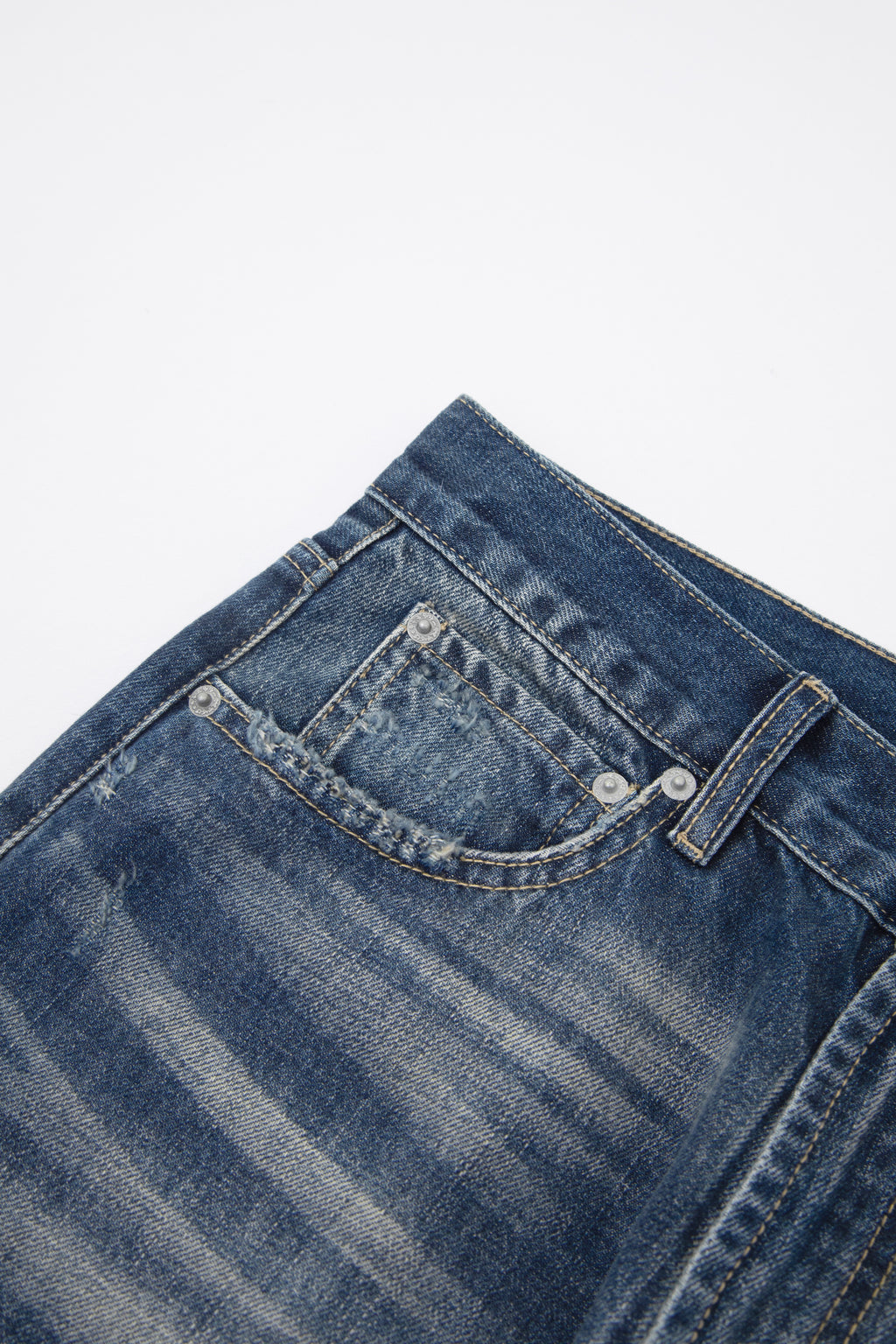 Faded Indigo Straight Leg Denim