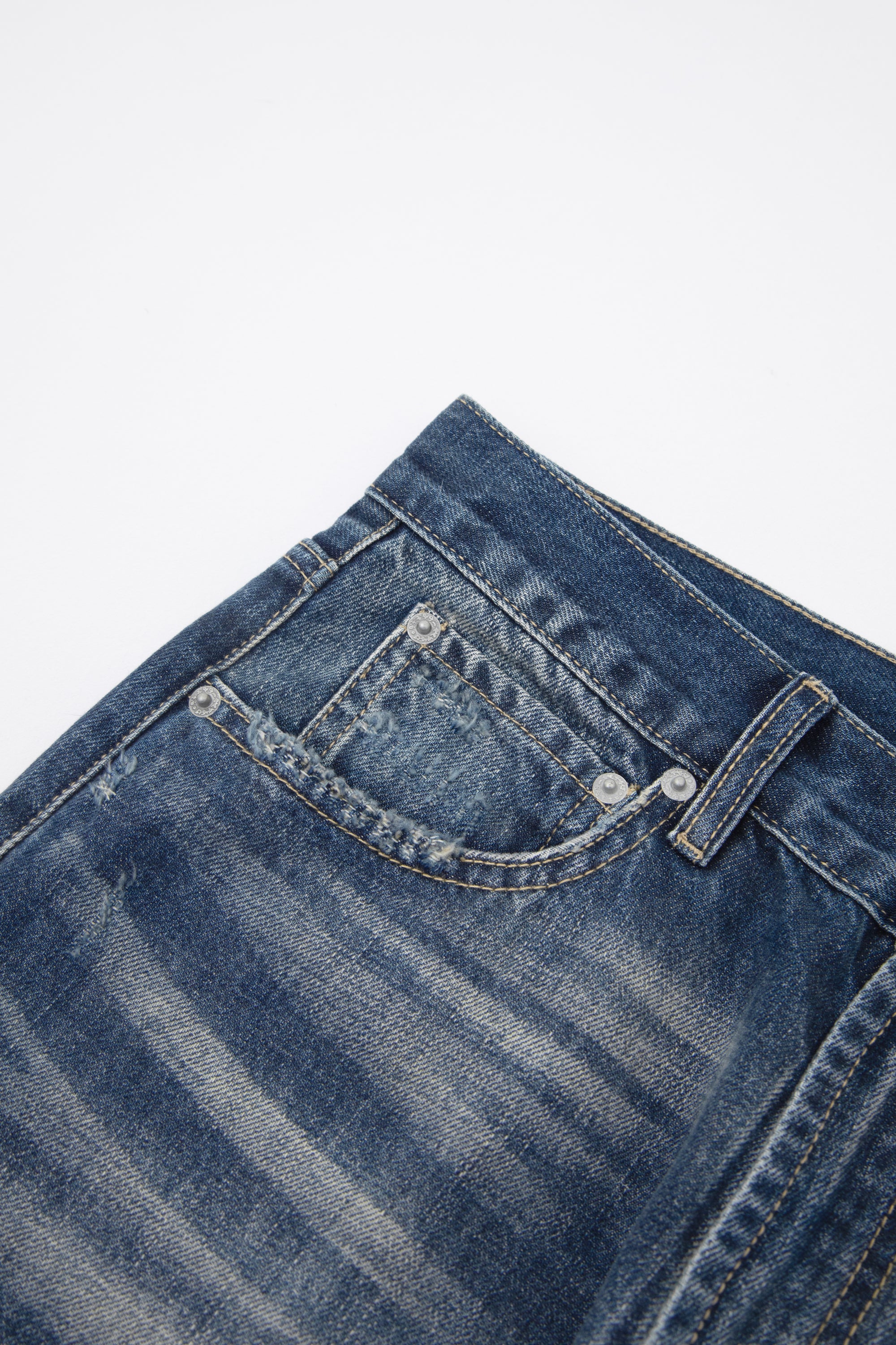 Faded Indigo Straight Leg Denim