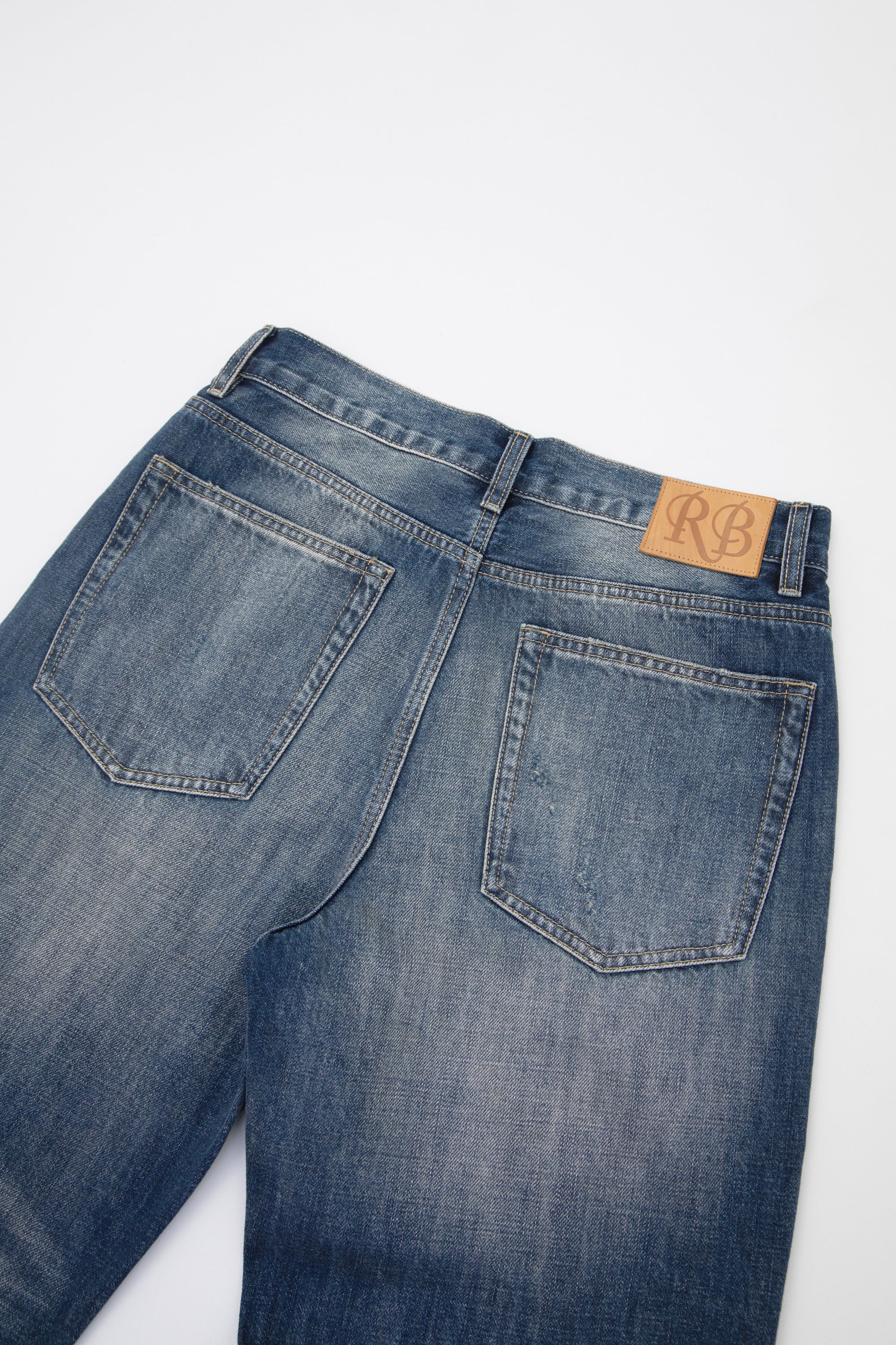 Faded Indigo Straight Leg Denim