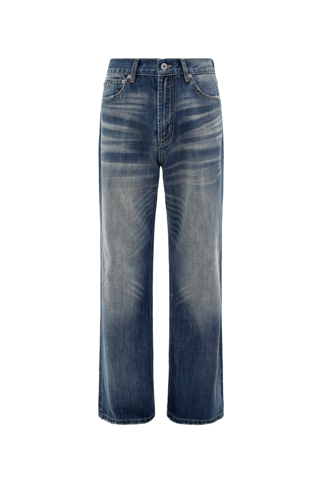 Faded Indigo Straight Leg Denim
