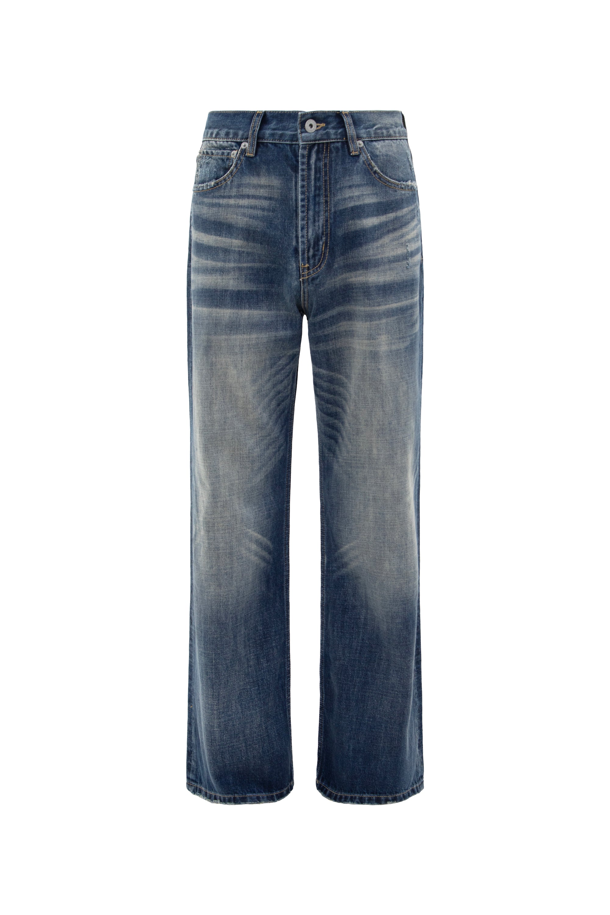 Faded Indigo Straight Leg Denim