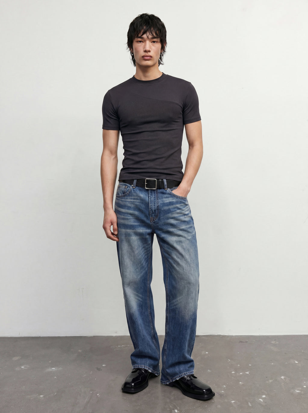Faded Indigo Straight Leg Denim